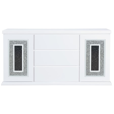 Global Furniture Usa Contemporary  Monaco White Buffet 2183